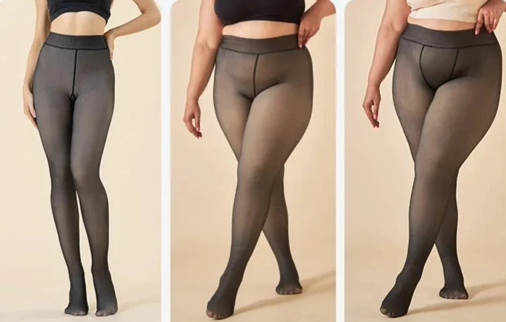 Meia Calça Forrada com Lã - Efeito Translucida