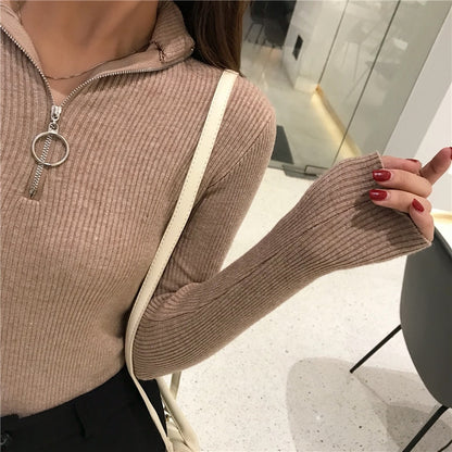 Suéter Feminino Detalhe em Zíper - LillaBelle