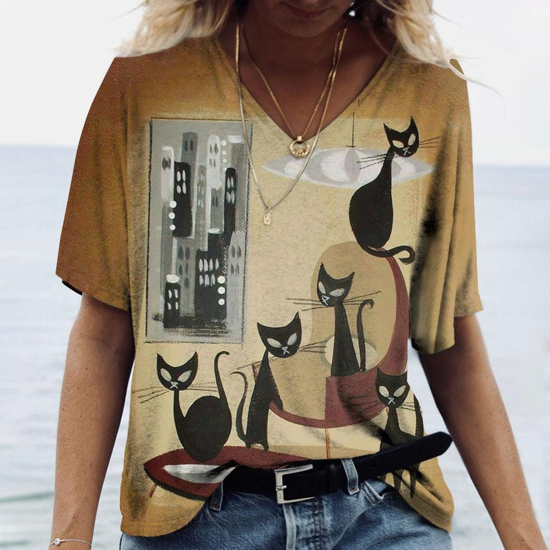 Camiseta Gatos - T Shirt - LillaBelle