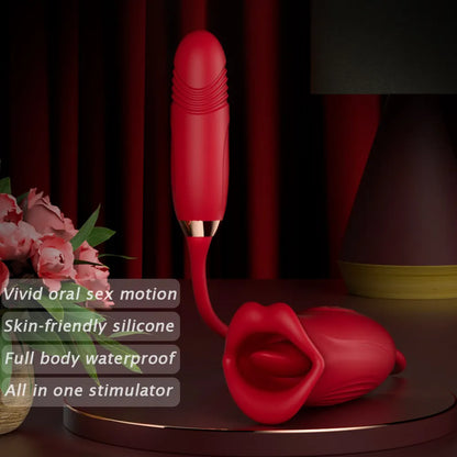 Vibrador de sucção Língua Rosa