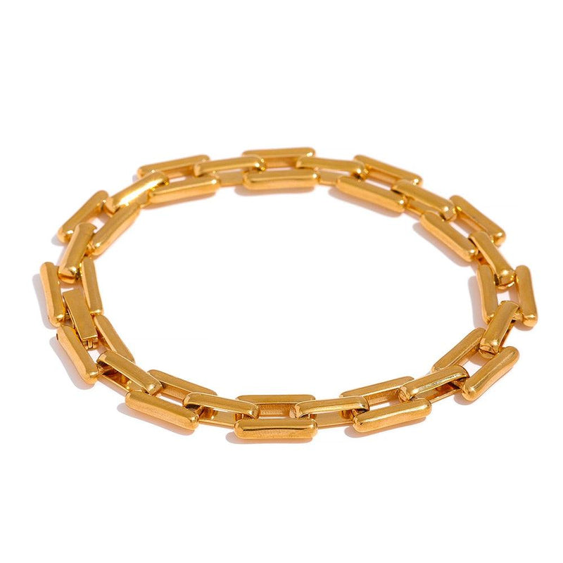 Colar e Pulseira Modelo Quadrado - Ouro18k - LillaBelle