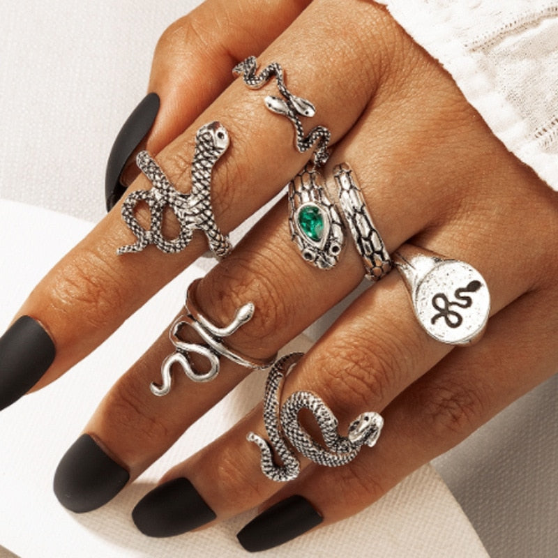 Coleção Snake rings - 5-6 Peças