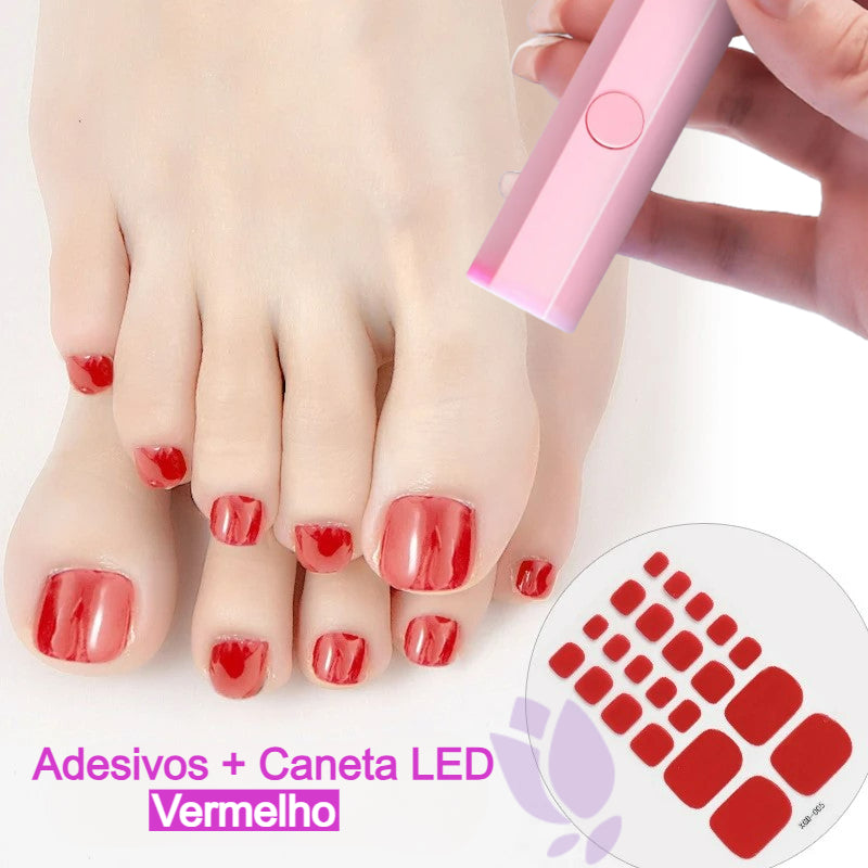 Unhas em Gel Adesivos - Pés